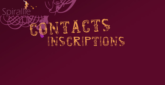 Spirallie - Contacts, Inscriptions